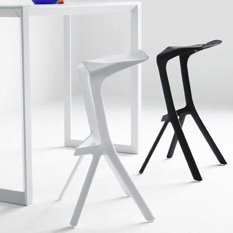 Modern Style Bar-stool Plastic Backless Bar Stool for Kitchen Bar with Plastic Legs