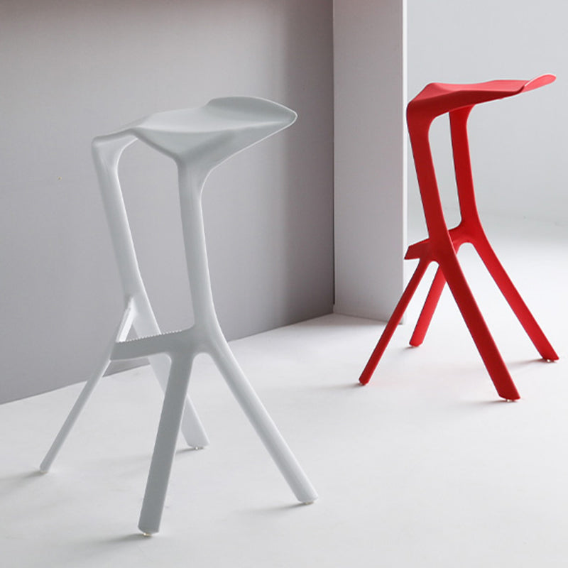 Modern Style Bar-stool Plastic Backless Bar Stool for Kitchen Bar with Plastic Legs
