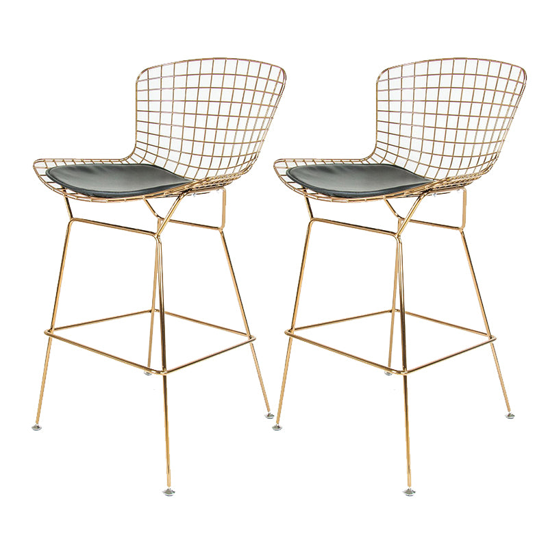 Contemporary Rectangle Bar and Counter Stool Metal Stool with 4 Legs