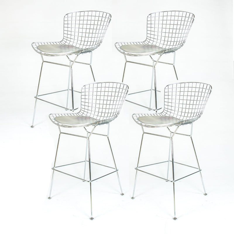 Contemporary Rectangle Bar and Counter Stool Metal Stool with 4 Legs