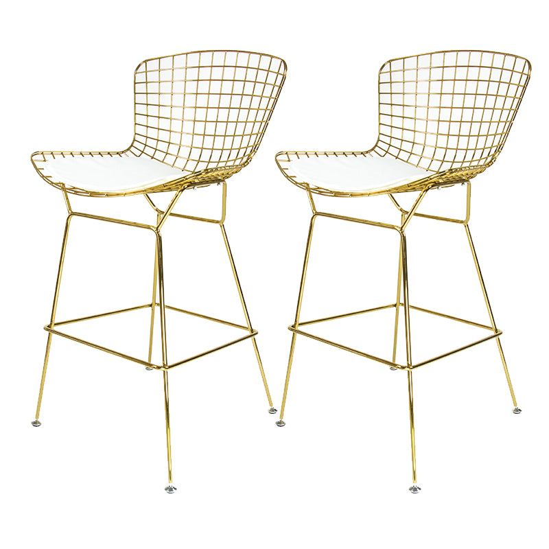 Contemporary Rectangle Bar and Counter Stool Metal Stool with 4 Legs