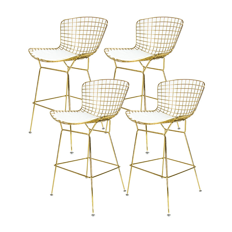 Contemporary Rectangle Bar and Counter Stool Metal Stool with 4 Legs