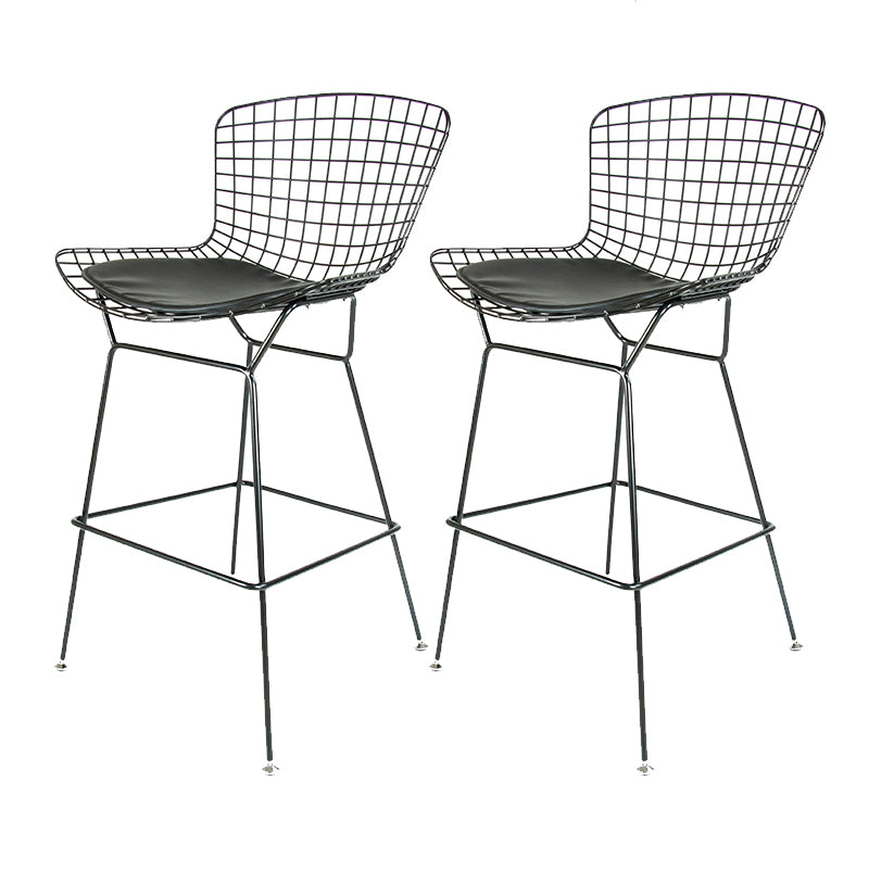 Contemporary Rectangle Bar and Counter Stool Metal Stool with 4 Legs