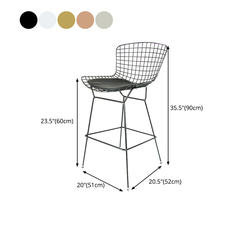 Contemporary Rectangle Bar and Counter Stool Metal Stool with 4 Legs