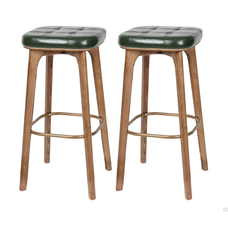 Modern Style Bar-stool PU Leather Counter Bar Stool with Wooden Legs