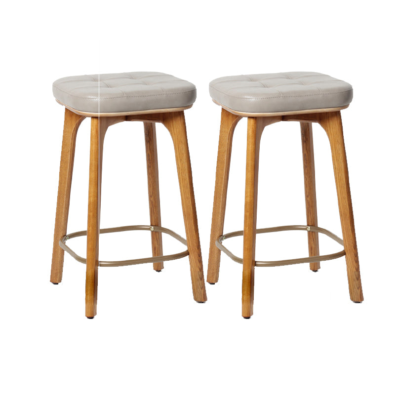 Modern Style Bar-stool PU Leather Counter Bar Stool with Wooden Legs