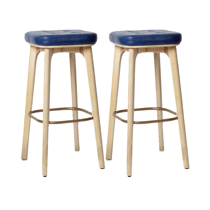 Modern Style Bar-stool PU Leather Counter Bar Stool with Wooden Legs
