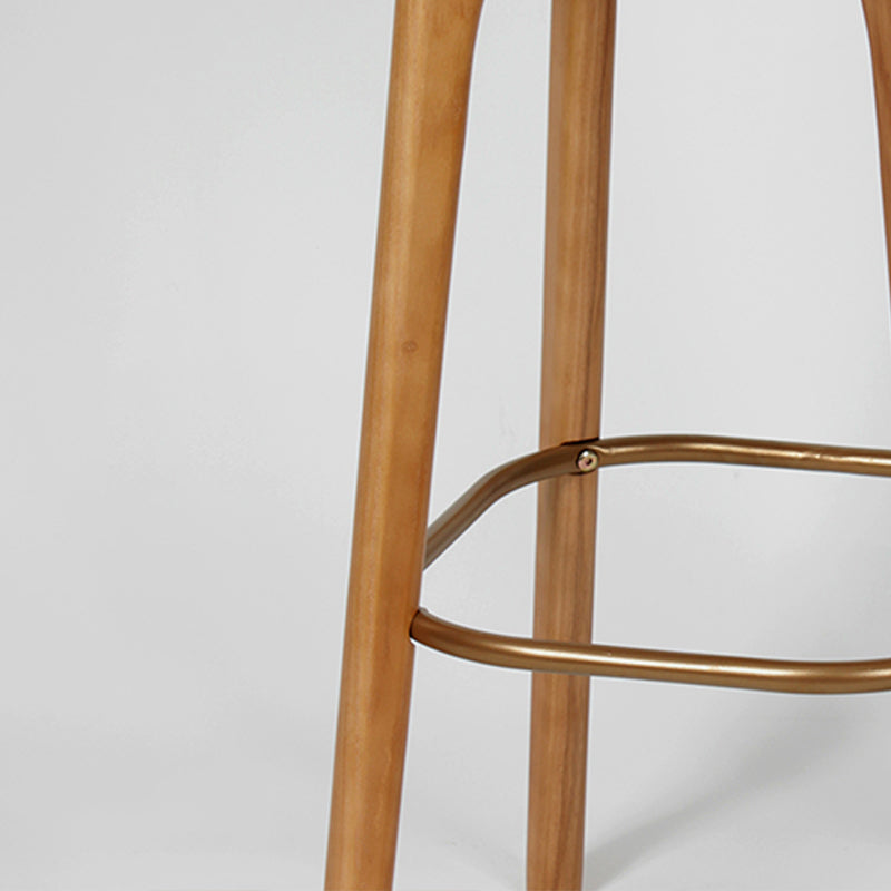 Modern Style Bar-stool PU Leather Counter Bar Stool with Wooden Legs