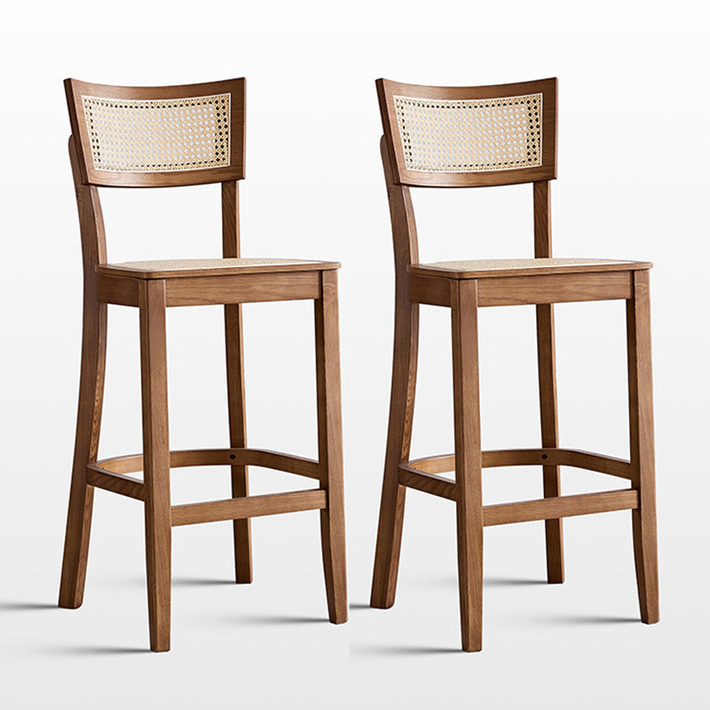 Contemporary Wood Kitchen Dining Room Stool Low Back Bar Armless Stool