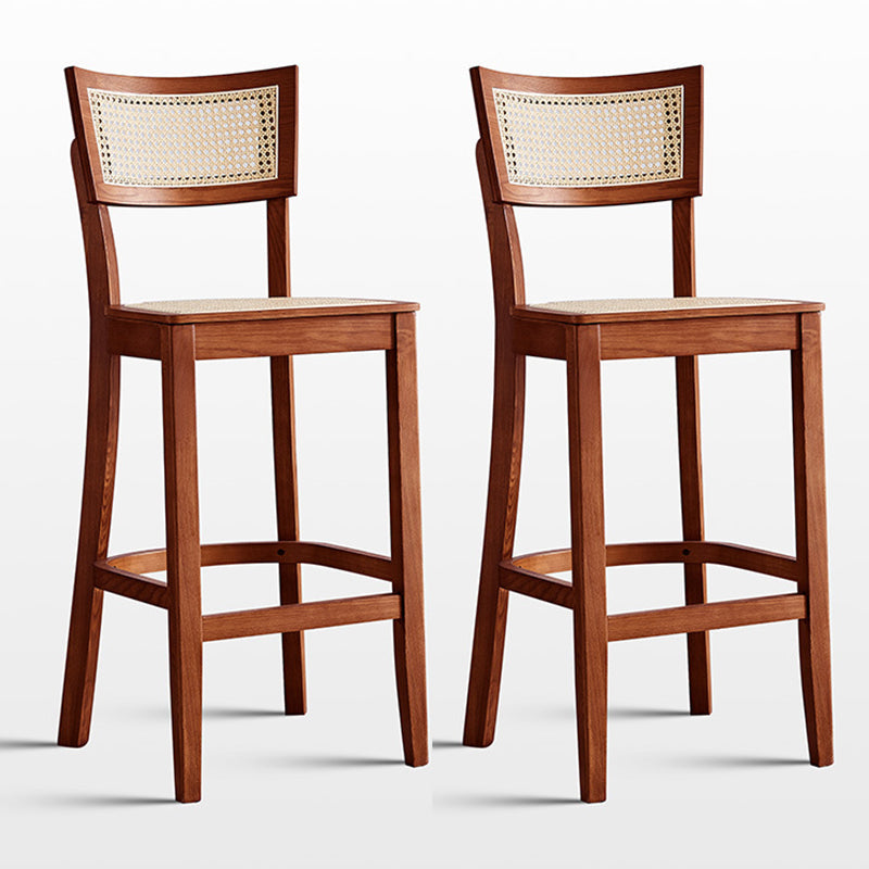 Contemporary Wood Kitchen Dining Room Stool Low Back Bar Armless Stool