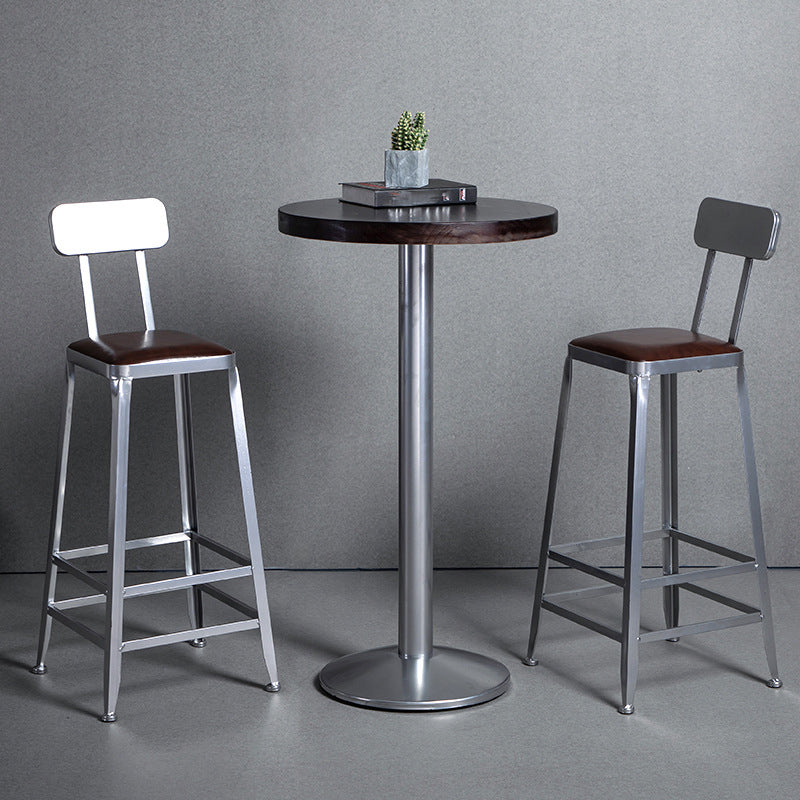 Industrial Leather Bar and Counter Stool Metal Stool with 4 Legs