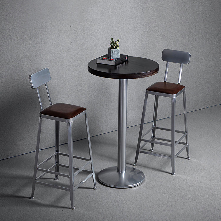 Industrial Leather Bar and Counter Stool Metal Stool with 4 Legs