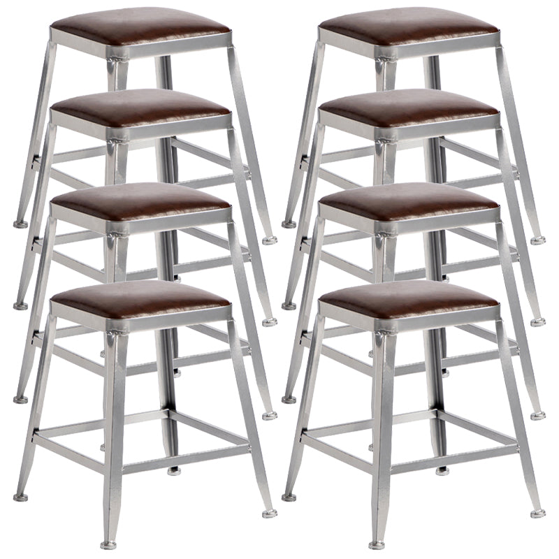 Industrial Leather Bar and Counter Stool Metal Stool with 4 Legs