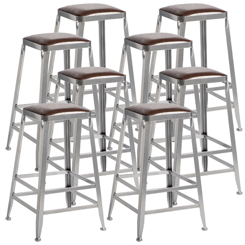 Industrial Leather Bar and Counter Stool Metal Stool with 4 Legs