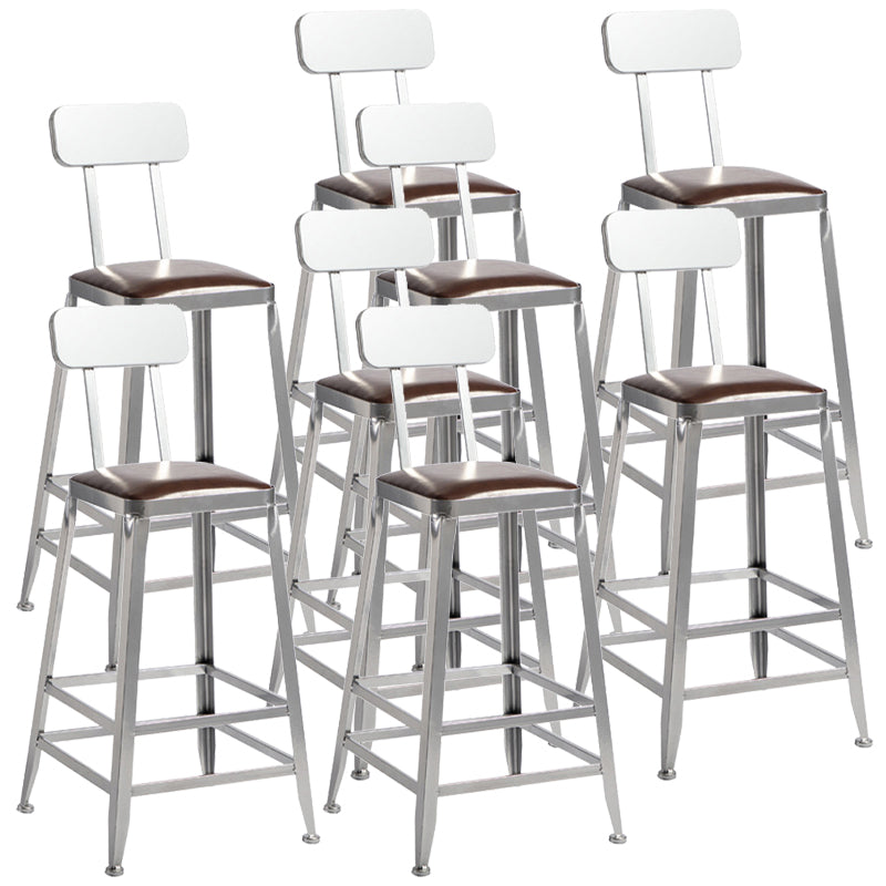 Industrial Leather Bar and Counter Stool Metal Stool with 4 Legs