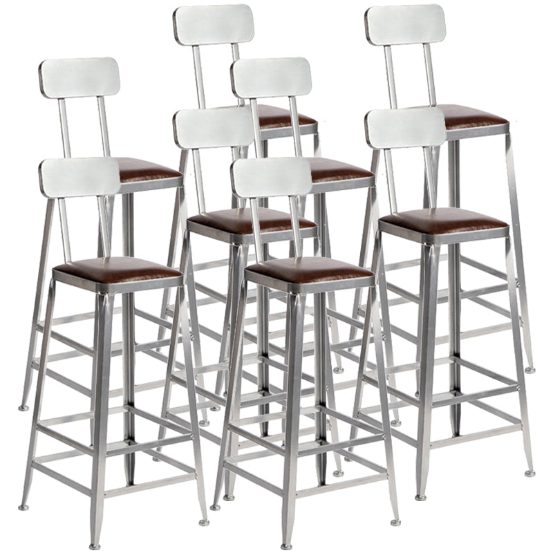 Industrial Leather Bar and Counter Stool Metal Stool with 4 Legs