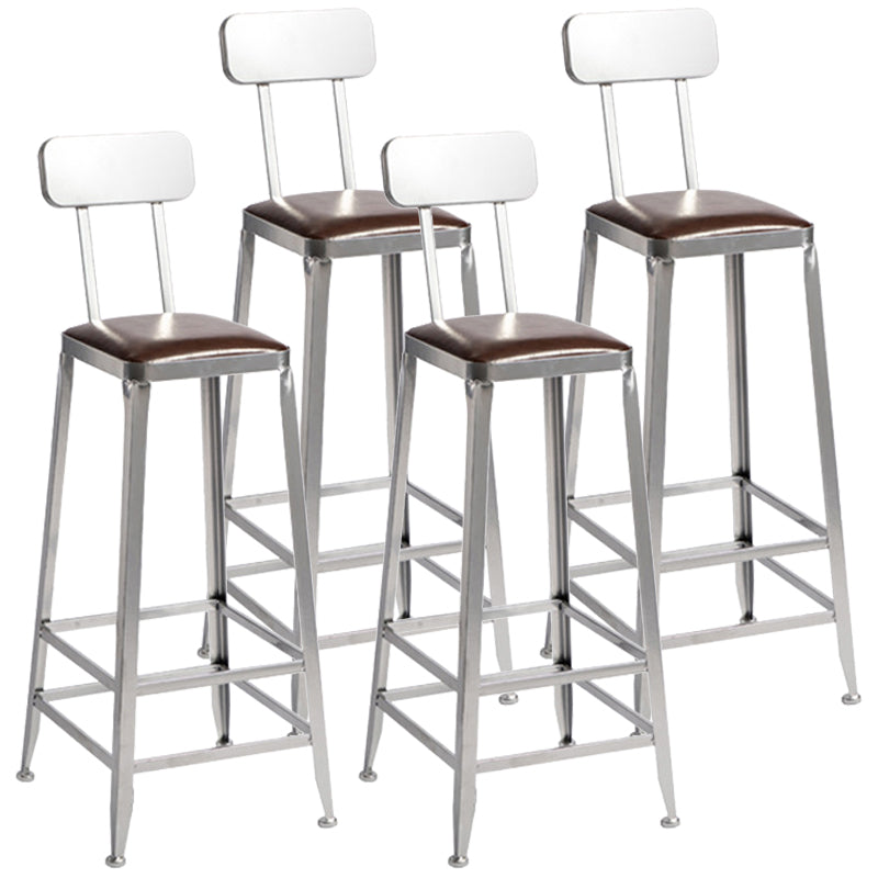 Industrial Leather Bar and Counter Stool Metal Stool with 4 Legs