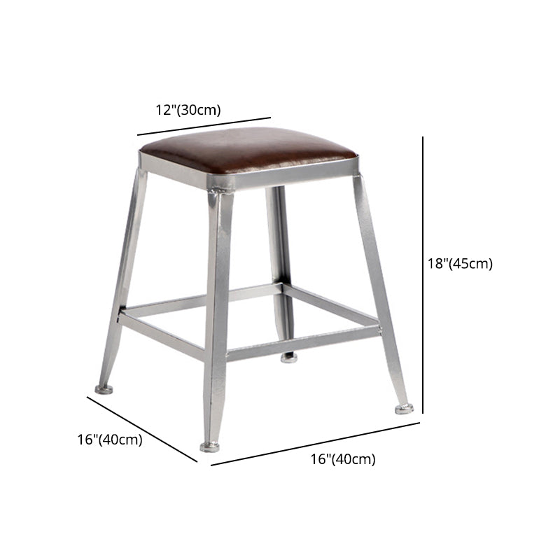 Industrial Leather Bar and Counter Stool Metal Stool with 4 Legs