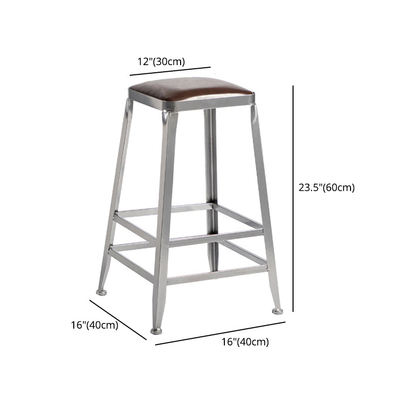 Industrial Leather Bar and Counter Stool Metal Stool with 4 Legs