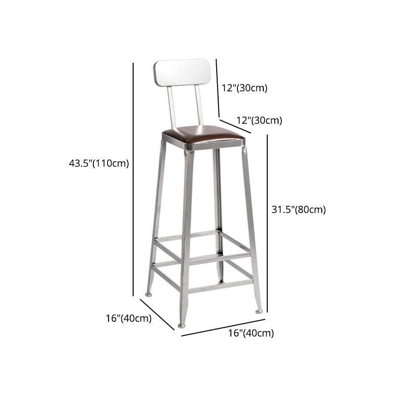 Industrial Leather Bar and Counter Stool Metal Stool with 4 Legs