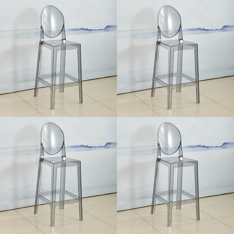 Scandinavian Design Plastic Counter Barstools Full Back Stools for Home