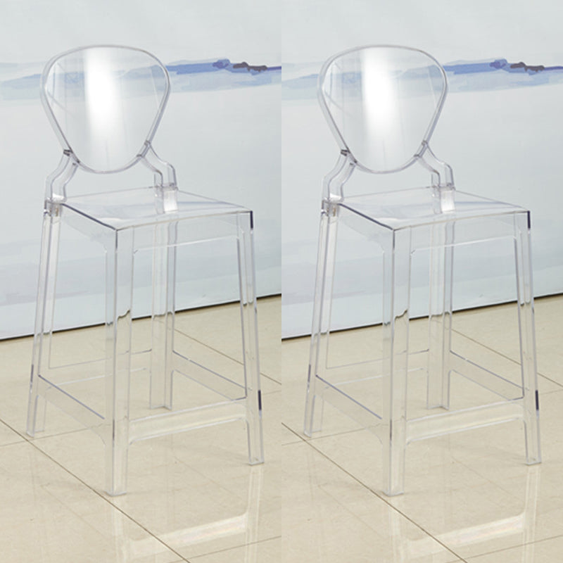Scandinavian Design Plastic Counter Barstools Full Back Stools for Home