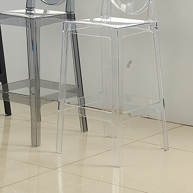 Scandinavian Design Plastic Counter Barstools Full Back Stools for Home