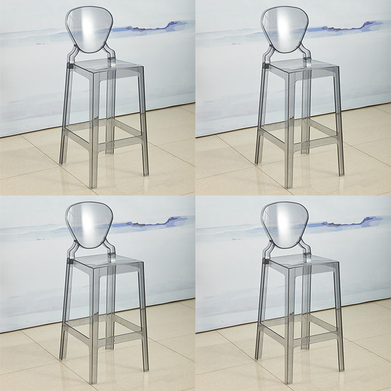 Scandinavian Design Plastic Counter Barstools Full Back Stools for Home