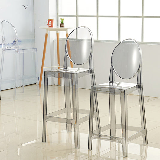 Scandinavian Design Plastic Counter Barstools Full Back Stools for Home