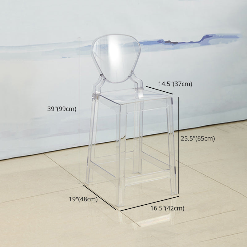 Scandinavian Design Plastic Counter Barstools Full Back Stools for Home