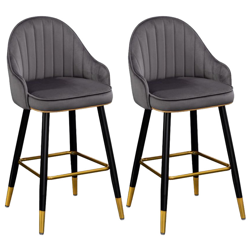 Metal Contemporary Dining Room Arm Stool Kitchen Low Back Bar Stool