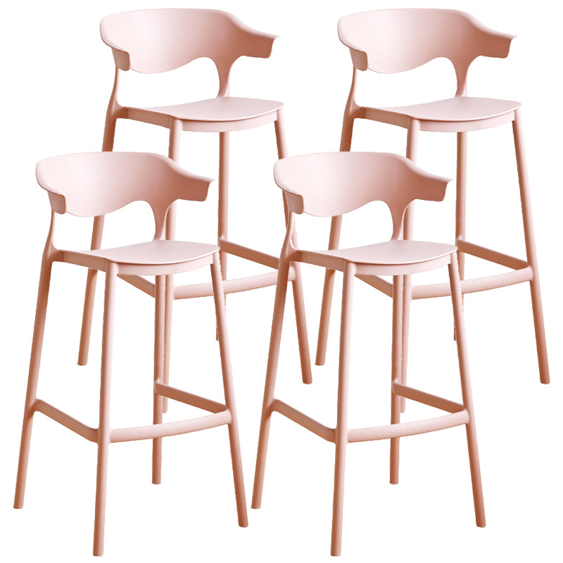 Plastic Contemporary Kitchen Dining Room Arm Stool Low Back Bar Stool