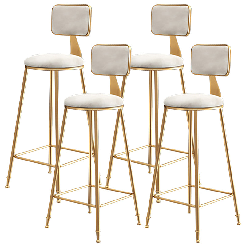Nordic Glam Bar Stool Round Counter Bar-Stool with Metal Legs