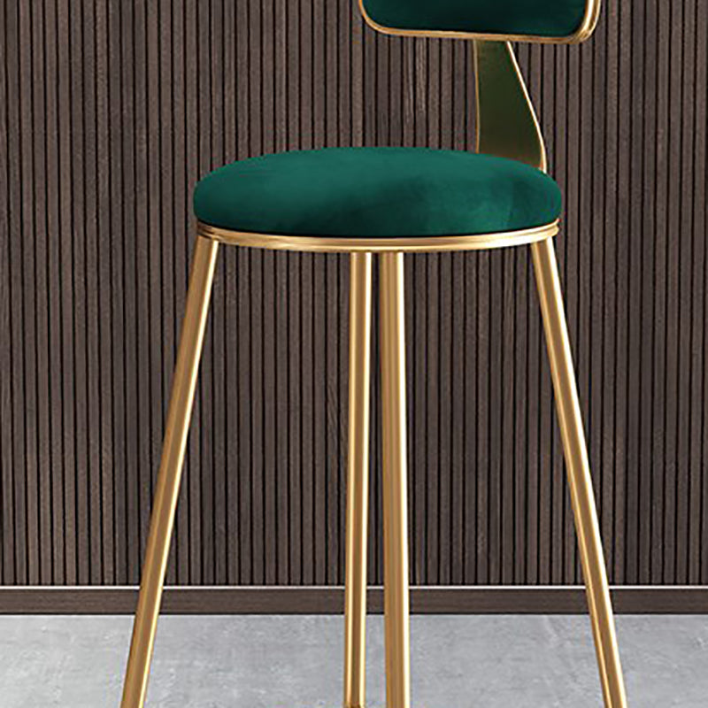 Nordic Glam Bar Stool Round Counter Bar-Stool with Metal Legs