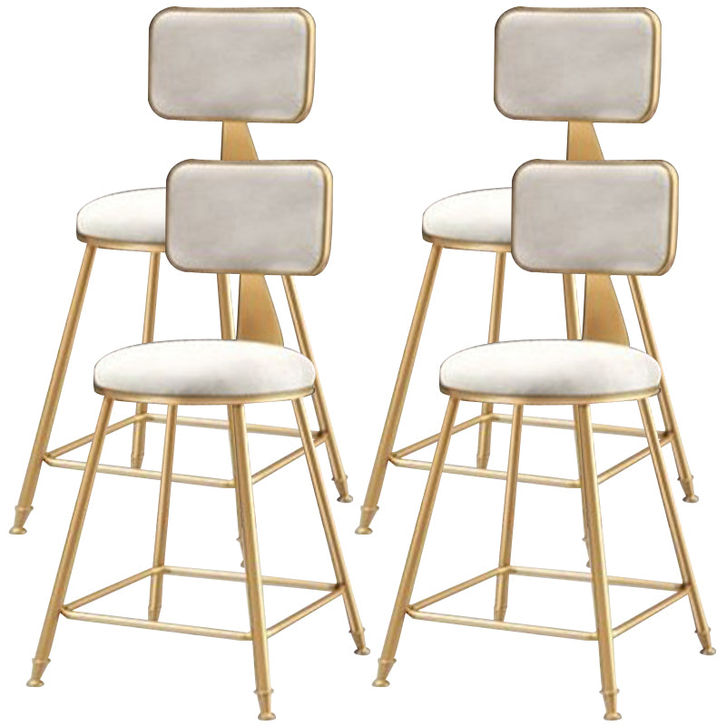 Nordic Glam Bar Stool Round Counter Bar-Stool with Metal Legs