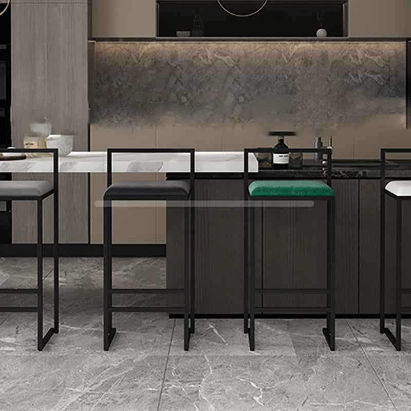 Contemporary Bar and Counter Stool Low Back Stool with Sled Base