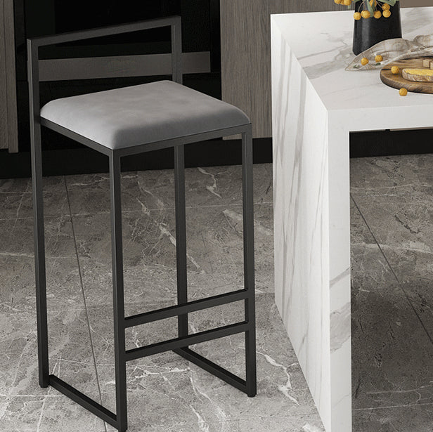 Contemporary Bar and Counter Stool Low Back Stool with Sled Base