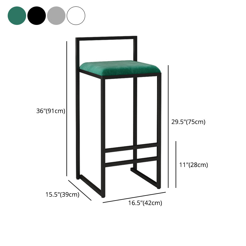 Contemporary Bar and Counter Stool Low Back Stool with Sled Base