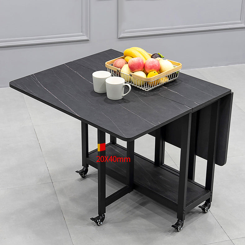 Modern 1/2/5/7 Pieces Foldable Dinette Set Black Wood Dining Table Set for Kitchen