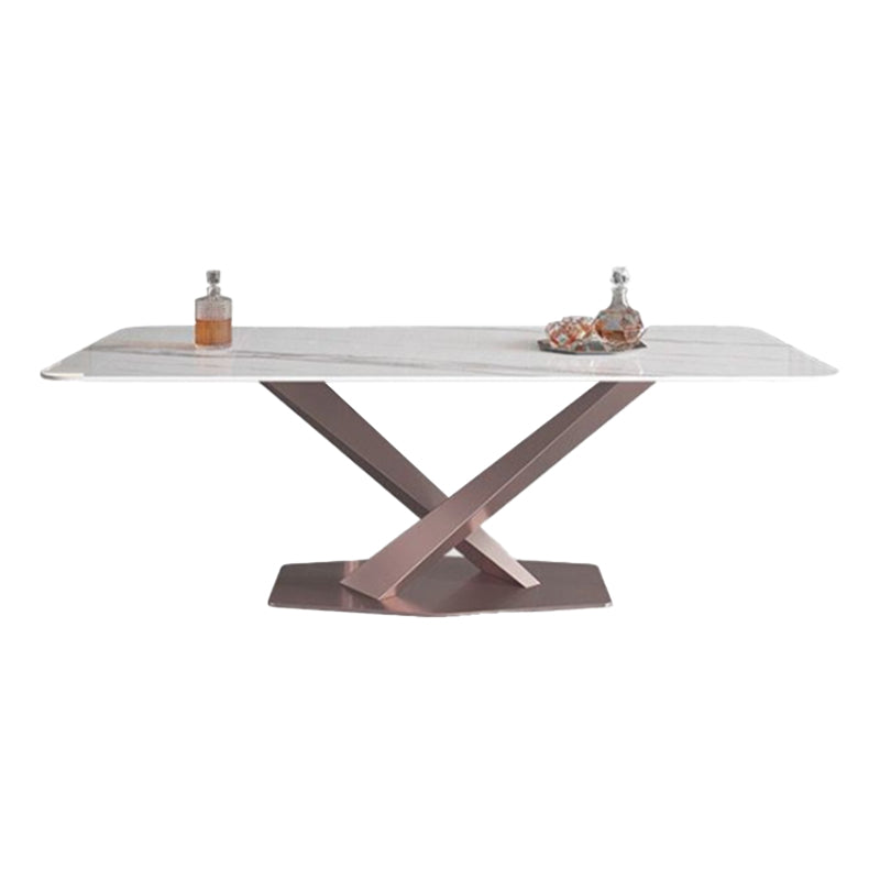 Nordic 1/2/5/6/7 Pieces Dining Set Sintered Stone Dining Table with Leather Chairs