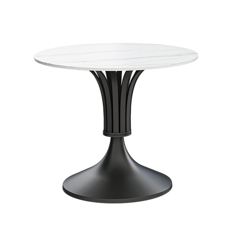 Round Luxury Style Dining Table Fixed Table with Sintered Stone