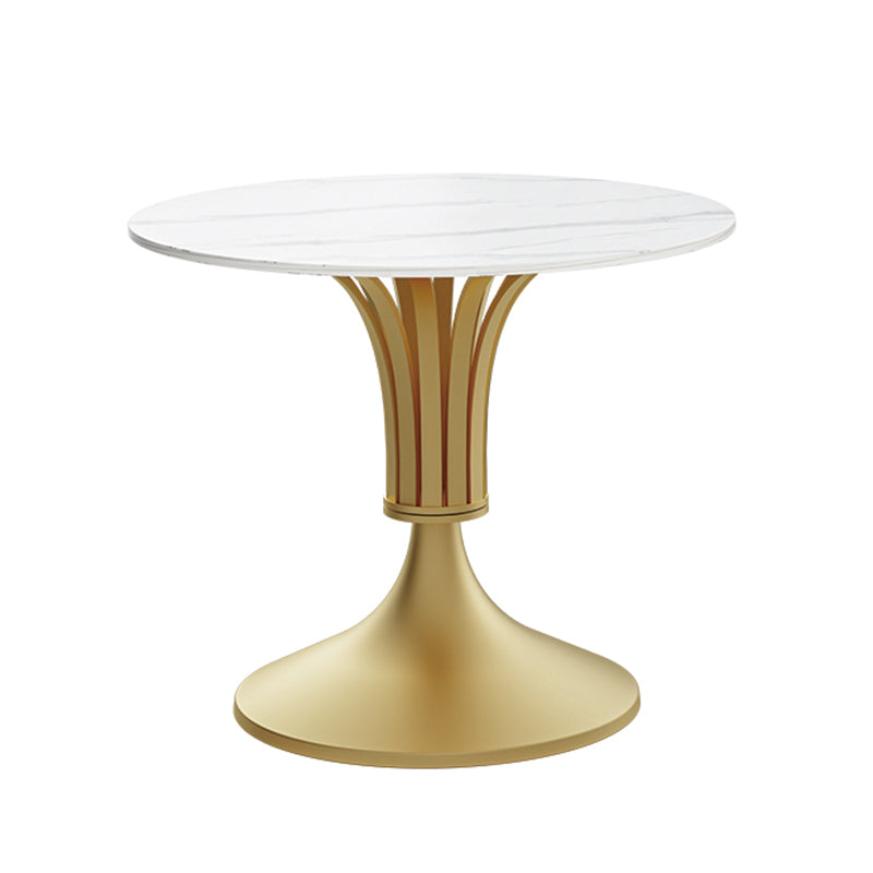 Round Luxury Style Dining Table Fixed Table with Sintered Stone