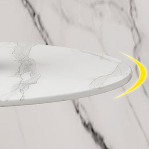 Round Luxury Style Dining Table Fixed Table with Sintered Stone