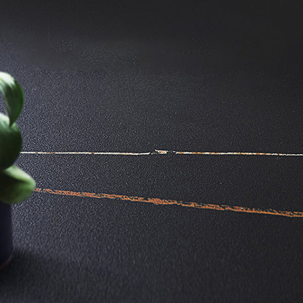 31.5-inch Metal Industrial Dining Table Sintered Stone Top Table with 4 Legs