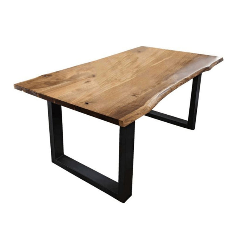 Industrial Pine Wood Table for Restaurant Dining Table with Double Pedestal