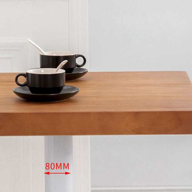 Metal Industrial Indoor Table Pine Solid Wood Top Table for Dining Room