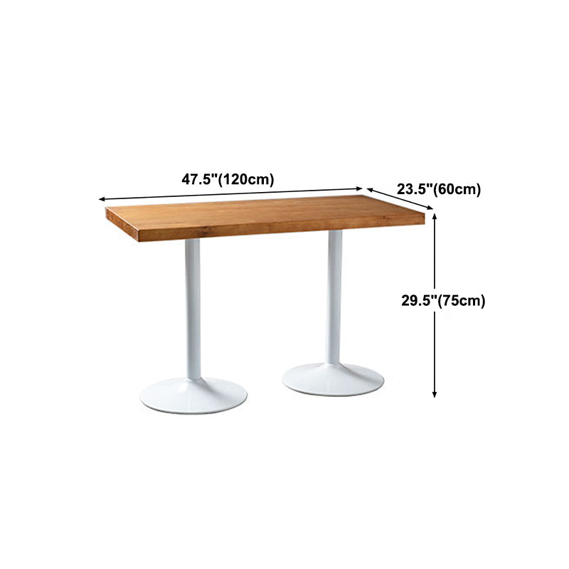 Metal Industrial Indoor Table Pine Solid Wood Top Table for Dining Room