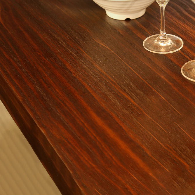 Solid Wood Dining Table Industrial Dining Table with Black Frame