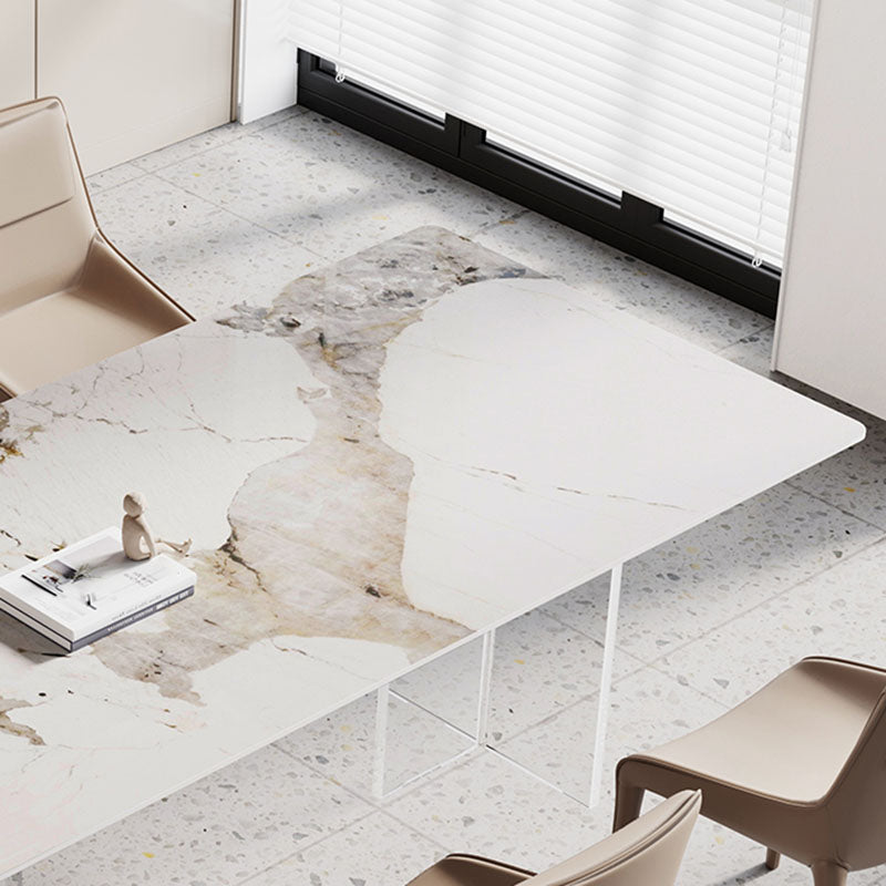 Modern Sintered Stone Dining Table Acrylic Dinner Room Kitchen Table