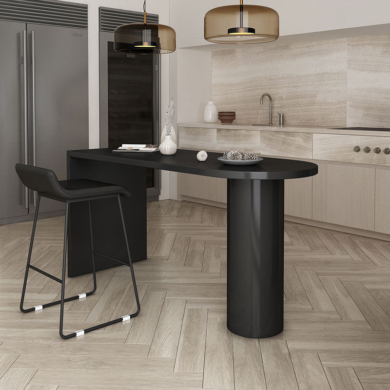 Mesa de madera maciza de forma irregular para restaurante Mesa de isla moderna con pedestal doble